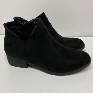 Black Suede Ankle Boots Booties Sz 4 (women’s Sz 5.5)